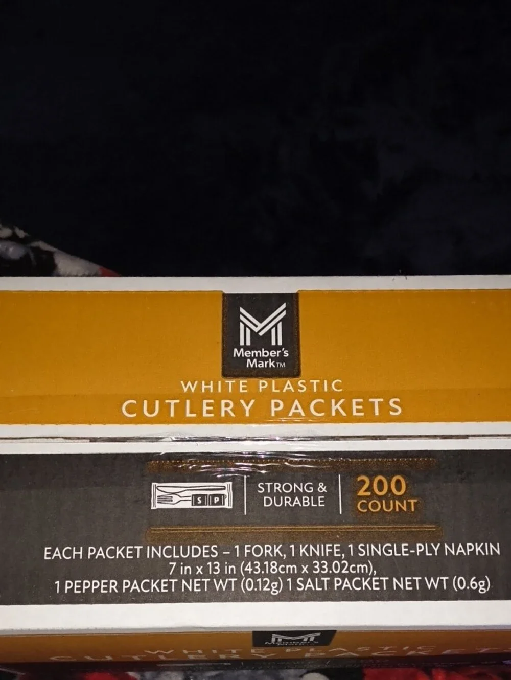 Member's Mark White Plastic Cutlery Packets - 200 Count
